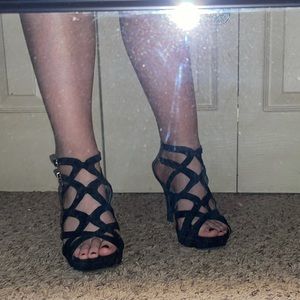 Black strappy heels